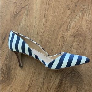 Holli blue stripe pumps
